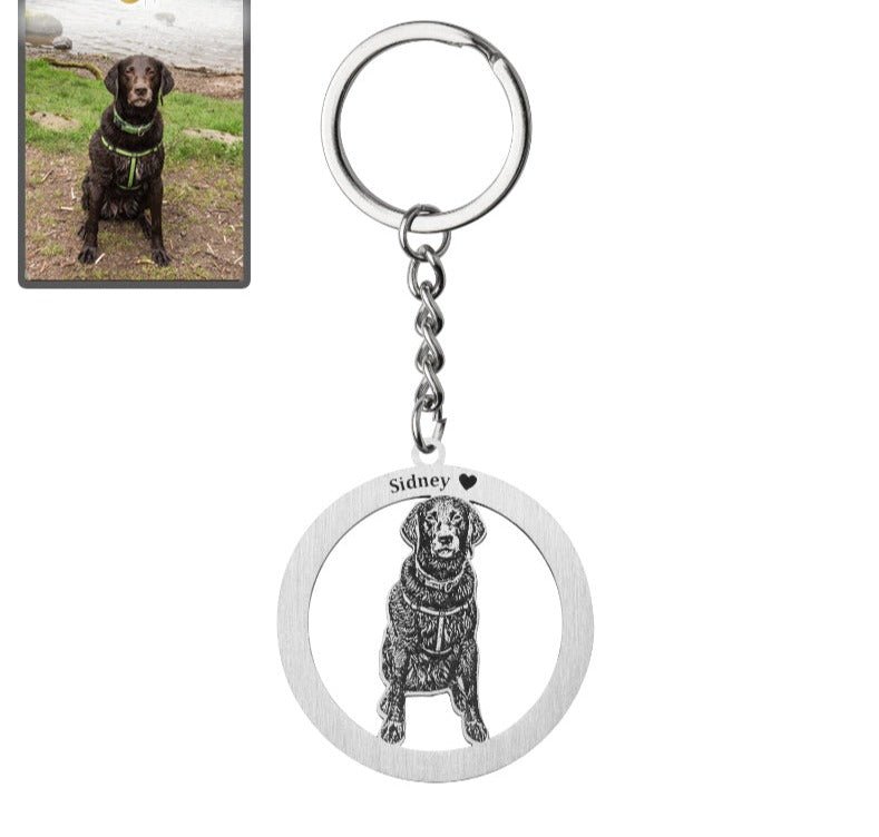 Schlüsselanhänger Silhouette Hund Kreis