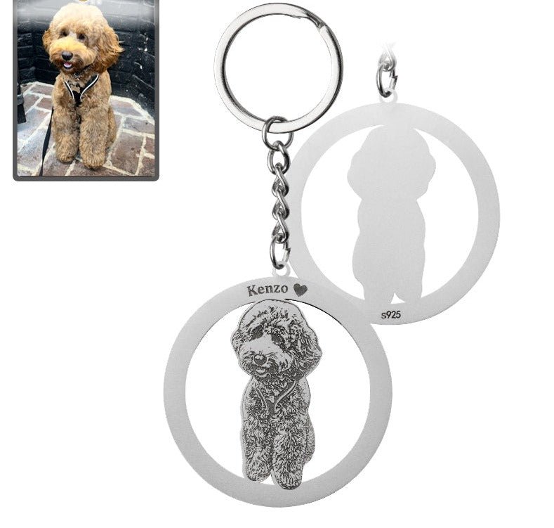 Schlüsselanhänger Silhouette Hund Kreis