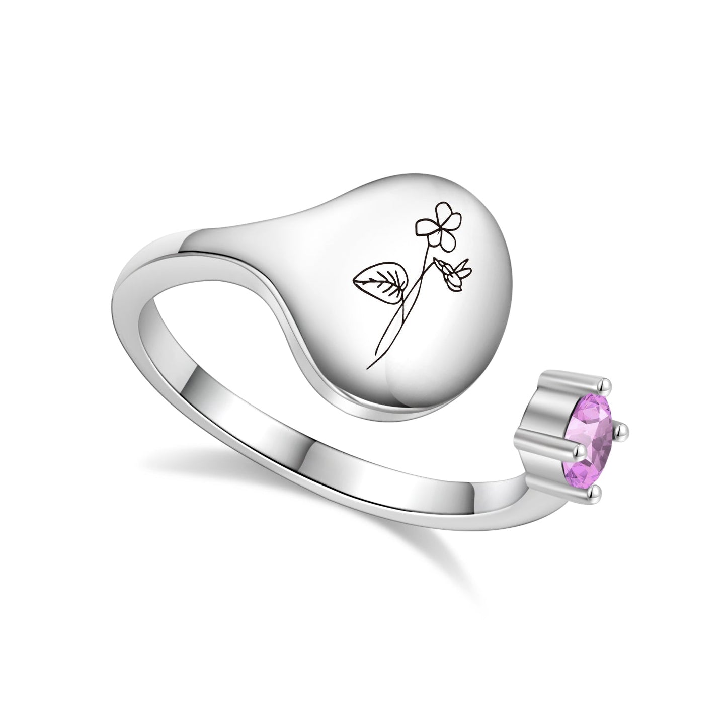 Birth month flower ring